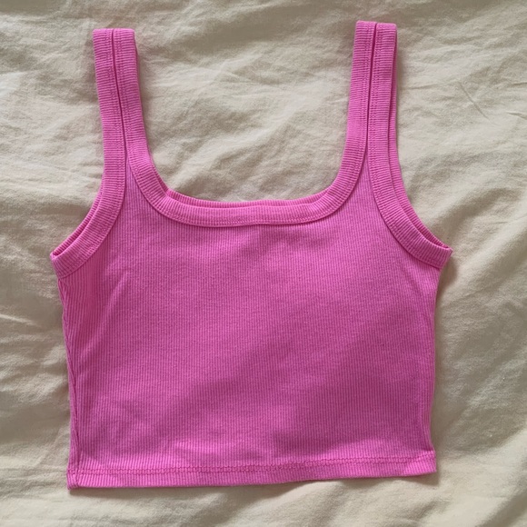 TWO FOR ONE BUNDLE - Pink and Green identical cropped tank tops. - Picture 6 of 10